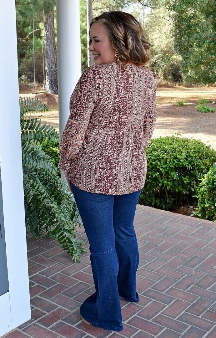 Andree - 19485-1 - 12522 Chasing Reality Embroidered Top - Wine 4 Andree - 19485-1 - 12522 Chasing Reality Embroidered Top - Wine