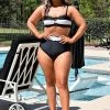 Unique Vintage - CZ158 - 33022 SWIMWEAR Make A Splash Bikini Bottom Black/White