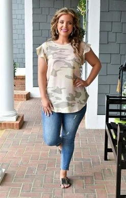 Heimish - BL-ST1596-22 - 31722 Storied Past Camo Top - Pink/Taupe TOPS 7 Heimish - BL-ST1596-22 - 31722 Storied Past Camo Top - Pink/Taupe TOPS