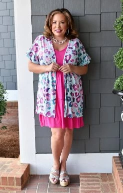 Heimish - BL-SJ1108-37 - 21622 TOPS On The Mark Leopard Cardigan - Mint