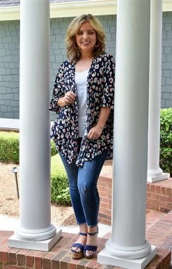 Heimish - SJ1071-14 - 71922 Your Hand In Mine Leopard Kimono - Navy Cover Ups 7 Heimish - SJ1071-14 - 71922 Your Hand In Mine Leopard Kimono - Navy Cover Ups