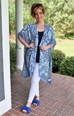 KW Fashion - WLK210039 - 41122 SWIMWEAR Hint Of Sunshine Print Kimono