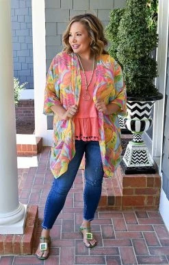 Lime N Chili - LT5720 - 42322 SWIMWEAR Sunset Glow Print Kimono