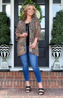 Heimish - SJ1064-34 - 72122 TOPS Is This Real Print Kimono - Multi