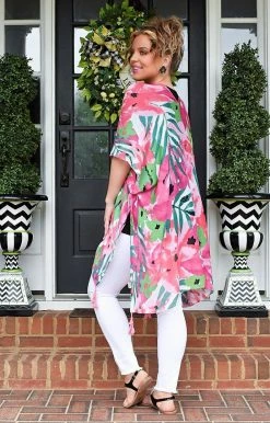 KW Fashion - WLK210166 - 4922 Island Days Print Kimono 6 KW Fashion - WLK210166 - 4922 Island Days Print Kimono