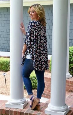 Heimish - SJ1071-14 - 71922 Your Hand In Mine Leopard Kimono - Navy Cover Ups 6 Heimish - SJ1071-14 - 71922 Your Hand In Mine Leopard Kimono - Navy Cover Ups