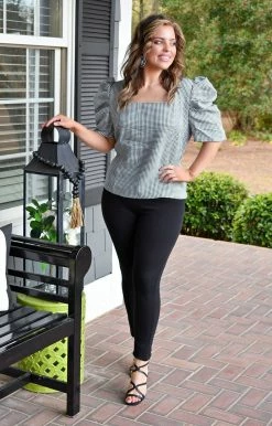 TCEC - CT7688 - 13022 My Lips Are Sealed Print Top - Black/White TOPS