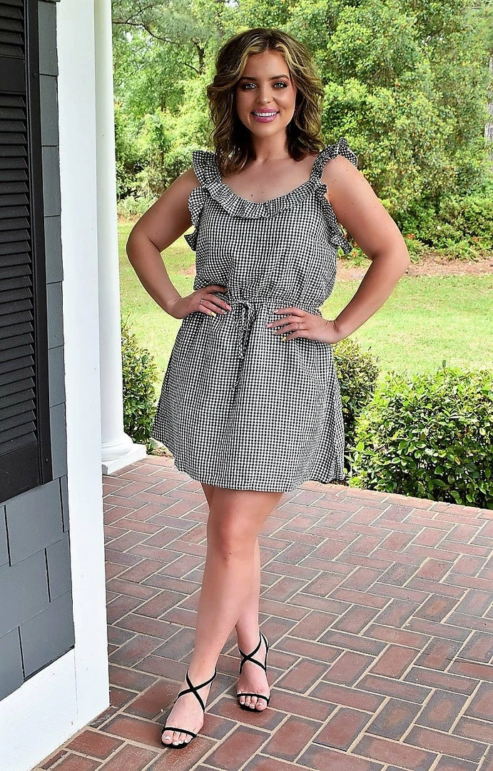 Andree - 94873 - 41922 Forever Young Gingham Dress - Black/White 1 Andree - 94873 - 41922 Forever Young Gingham Dress - Black/White