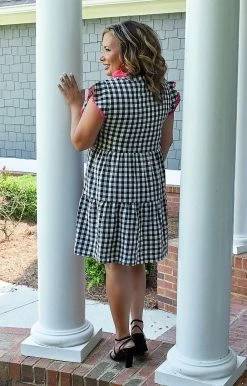 Andree - 94366-1 - 5422 Win Her Heart Plaid Dress - Black/White 6 Andree - 94366-1 - 5422 Win Her Heart Plaid Dress - Black/White