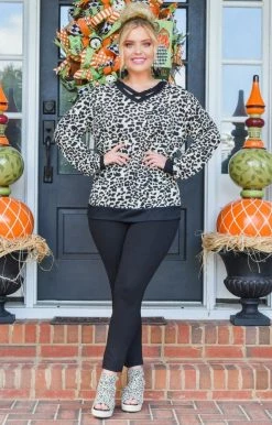 Southern Grace - 6427E - 10420 Sweaters Believe In Fate Leopard Print Pullover