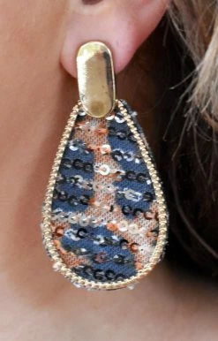 Southern Grace - AE7515SG - 122421 Changing Directions Earrings - Orange/Navy