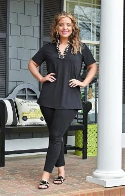 Heimish - BL-ST1997-10 - 31822 Just The Beginning Top - Black/Leopard TOPS