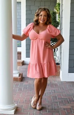 Vision - D1052 - 6722 Learn Something New Dress - Peach