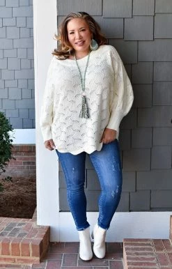 Andree - 15923-4 - 11922 Crush On You Oversized Sweater - Ivory TOPS