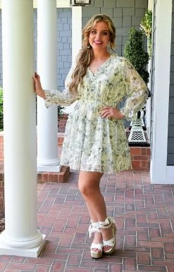 TCEC - CD02296 - 52622 Hopeful Romance Floral Dress - Ivory