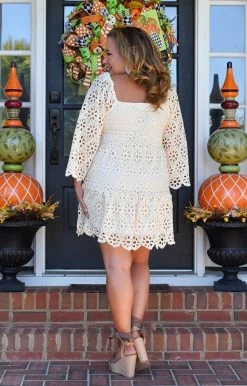 Flying Tomato - LD1341-PP - 102021 DRESSES Hold My Hand Floral Eyelet Dress - Cream 6 Flying Tomato - LD1341-PP - 102021 DRESSES Hold My Hand Floral Eyelet Dress - Cream