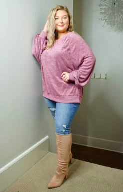 HeySon - HT1285PD - 112320 Never Say Never Pullover - Mauve Sweaters