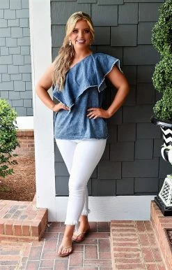 ODDI - IT1489-3 - 7822 TOPS Seeking Attention Denim Top