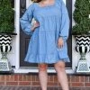 ODDI - ID12413 Delicate Beauty Chambray Dress DRESSES