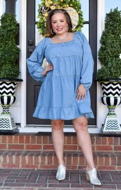 ODDI - ID12413 Delicate Beauty Chambray Dress DRESSES