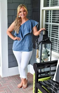 ODDI - IT1489-3 - 7822 TOPS Seeking Attention Denim Top