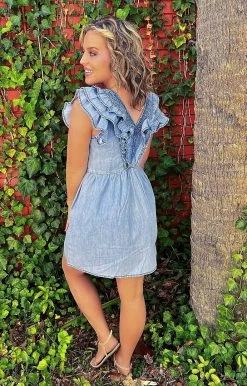143 Story - IDM7979 - 53122 Tie Breaker Denim Dress