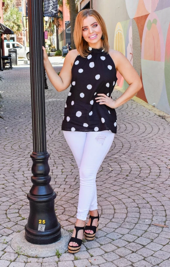 Vision - T6065PP - 31521 Graceful Moments Print Top - Black/White TOPS 2 Vision - T6065PP - 31521 Graceful Moments Print Top - Black/White TOPS