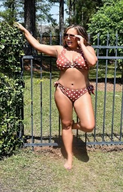 Unique Vintage - CZ201 - 33022 See You At The Pool Bikini Bottom - Rust