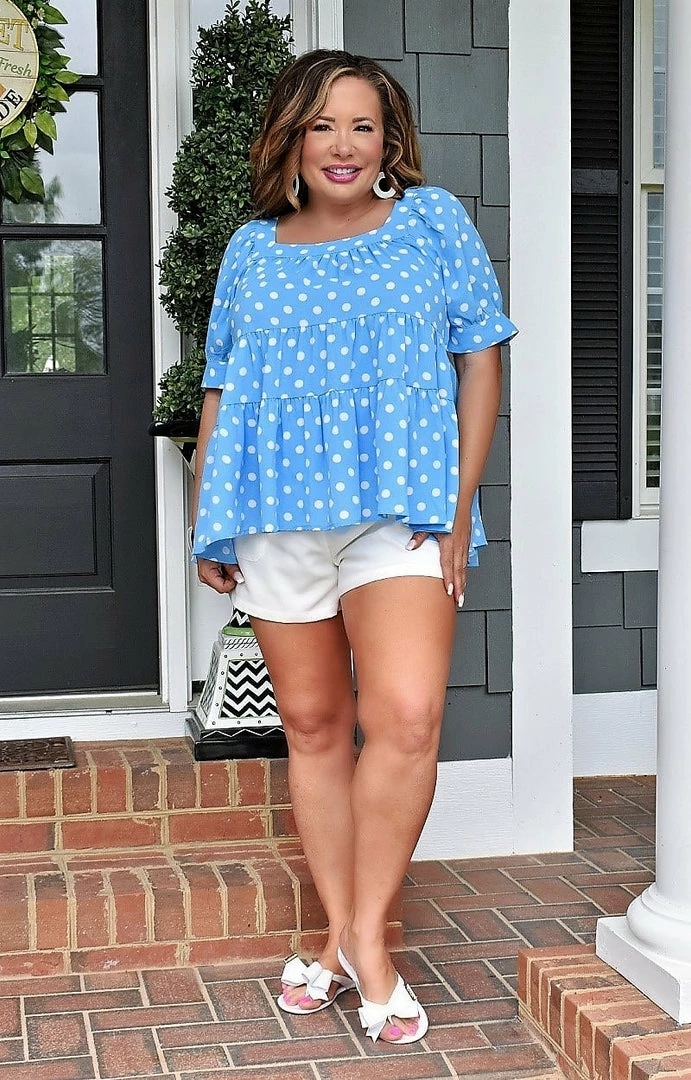 Entro - T18278 - 41122 Life Is Sweet Print Top - Blue TOPS 2 Entro - T18278 - 41122 Life Is Sweet Print Top - Blue TOPS