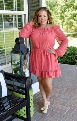 Heimish - HD1121 - 42222 Totally Worth It Dress - Coral DRESSES