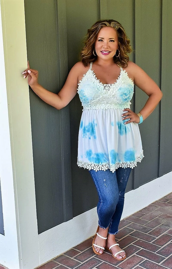 White Birch - T23624P - 522222 TOPS Weekend By The Coast Print Top - Aqua 2 White Birch - T23624P - 522222 TOPS Weekend By The Coast Print Top - Aqua