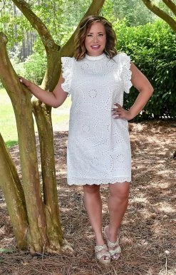 TCEC - CD02311 - 52622 All I Could Want Eyelet Dress - White DRESSES