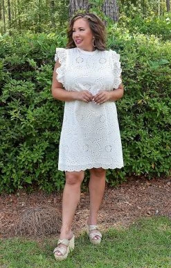 TCEC - CD02311 - 52622 All I Could Want Eyelet Dress - White DRESSES