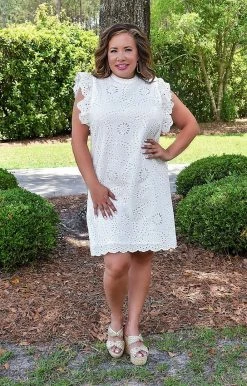 TCEC - CD02311 - 52622 All I Could Want Eyelet Dress - White DRESSES