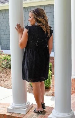 Andree - 93717 - 42622 DRESSES Sweet And Sassy Eyelet Dress - Black