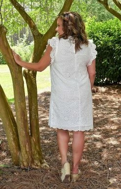 TCEC - CD02311 - 52622 All I Could Want Eyelet Dress - White DRESSES