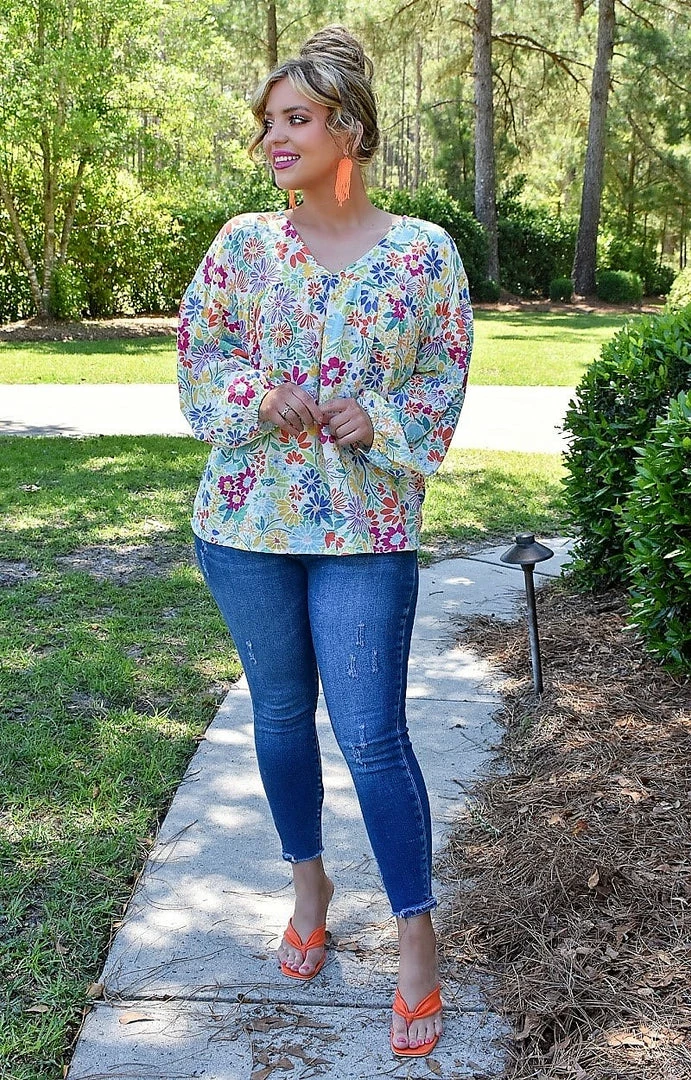 First Love - T11526 - 51222 TOPS Wait For Me Oversized Floral Top - Multi 2 First Love - T11526 - 51222 TOPS Wait For Me Oversized Floral Top - Multi