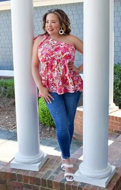 Staccato - 18612A-PP - 22622 Great Days Ahead Floral Top - Red/Pink