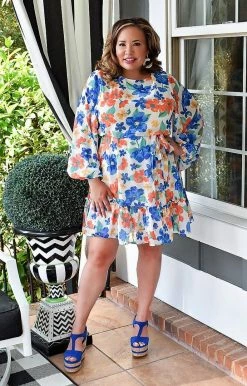 Jealous Tomato - ID18607-PP - 3122 On A Mission Floral Dress - White/Multi