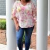 Andree - 19163-2 - 41822 Always Lovely Floral Top - Pink