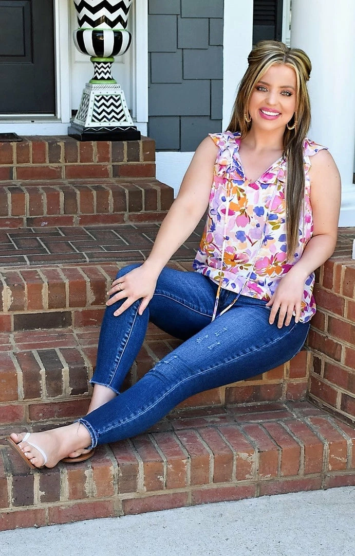 Andree - 18414-1 - 42522 TOPS Get In The Groove Floral Top - Multi 2 Andree - 18414-1 - 42522 TOPS Get In The Groove Floral Top - Multi