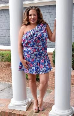 TCEC - CD02054 - 12822 DRESSES All To Yourself Floral Dress - Blue/Multi