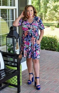 Heimish - BL-SD1402-10 - 41622 DRESSES Feeling Bright Floral Dress - Navy 7 Heimish - BL-SD1402-10 - 41622 DRESSES Feeling Bright Floral Dress - Navy