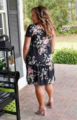 Heimish - BL-SD1313S - 32722 On Arrival Floral Dress - Black DRESSES 6 Heimish - BL-SD1313S - 32722 On Arrival Floral Dress - Black DRESSES