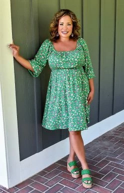 First Love - D11813 - 72122 DRESSES Make Your Life Easy Floral Dress - Green 7 First Love - D11813 - 72122 DRESSES Make Your Life Easy Floral Dress - Green