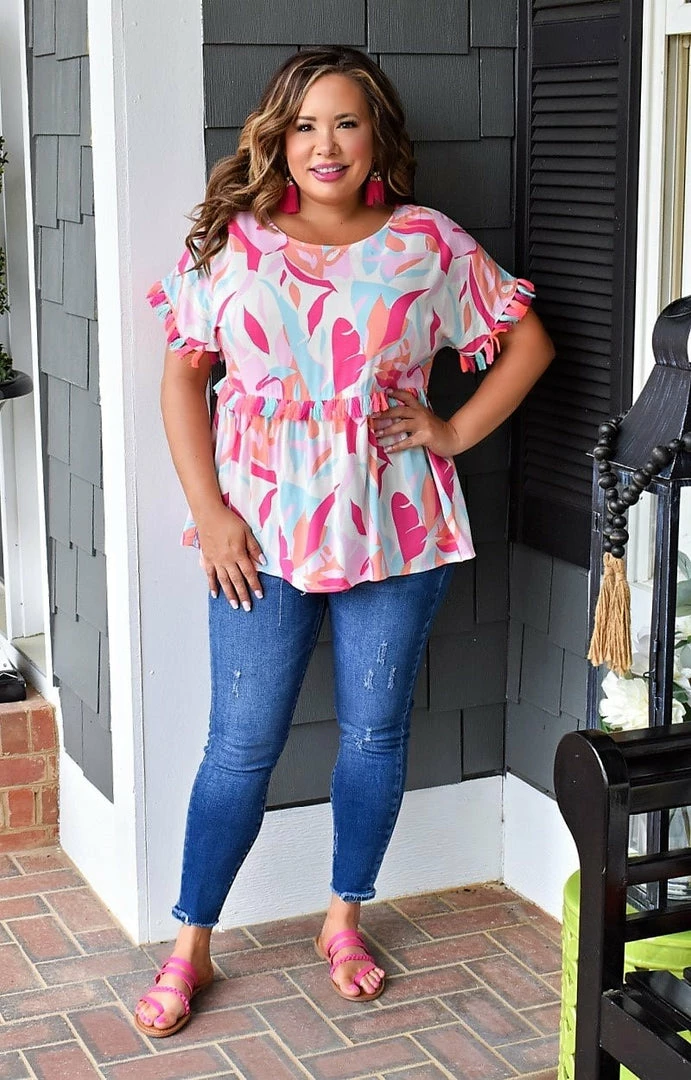 Andree - 15007-3 - 31622 Leave It To Me Print Top - Multi TOPS 2 Andree - 15007-3 - 31622 Leave It To Me Print Top - Multi TOPS