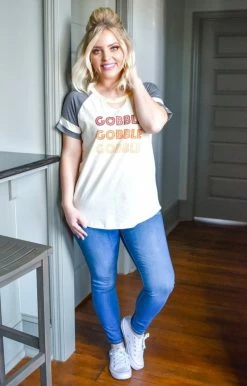 Southern Grace - 4929GGG - 92820 Gobble Gobble Gobble Top Graphic Tees