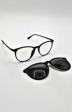 Quay - QU-000680-BLK/SMK - 92820 Quay Australia - Great Escape Clip On Black Sunglasses Accessories