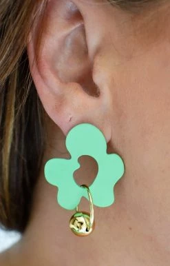 Fame Accessories - MME8343 - 42122 Find The Time Earrings - Green