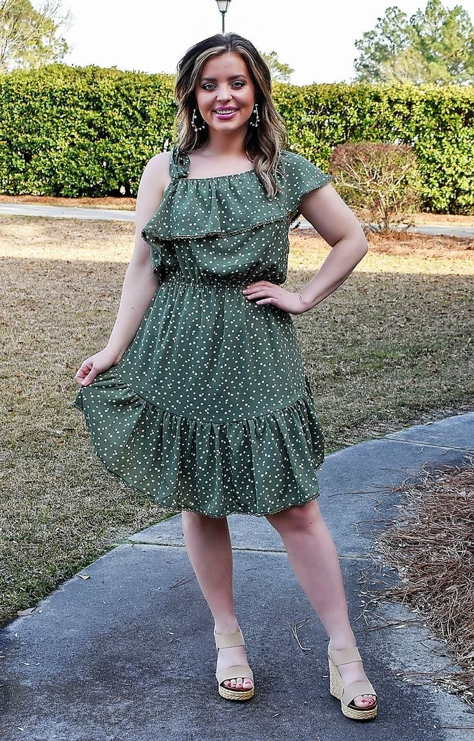 Davi & Dani - DD2820APER - 12622 DRESSES On Your Time Floral Dress - Sage 1 Davi & Dani - DD2820APER - 12622 DRESSES On Your Time Floral Dress - Sage